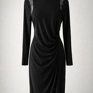 Chaps Black Long Sleeve Dress